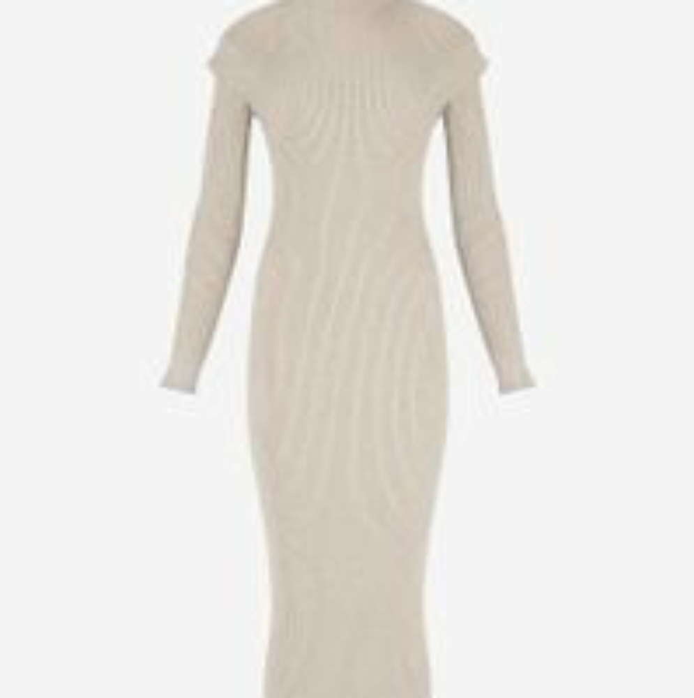 Express Women's Metallic Ribbed Cap Sleeve Maxi Sweater Dress